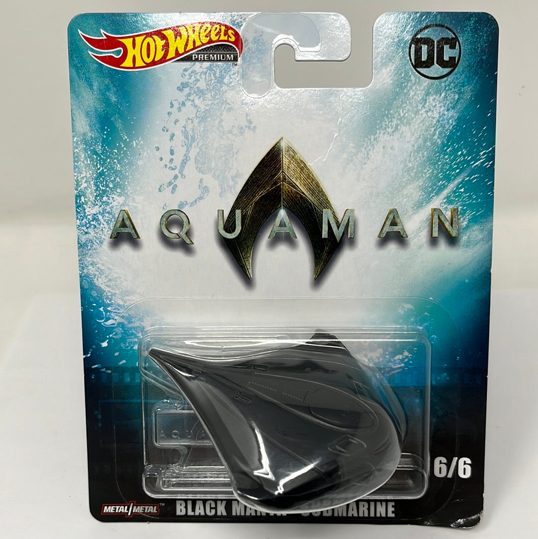 hot wheels premium aquaman dc comics black manta submarine real riders ...