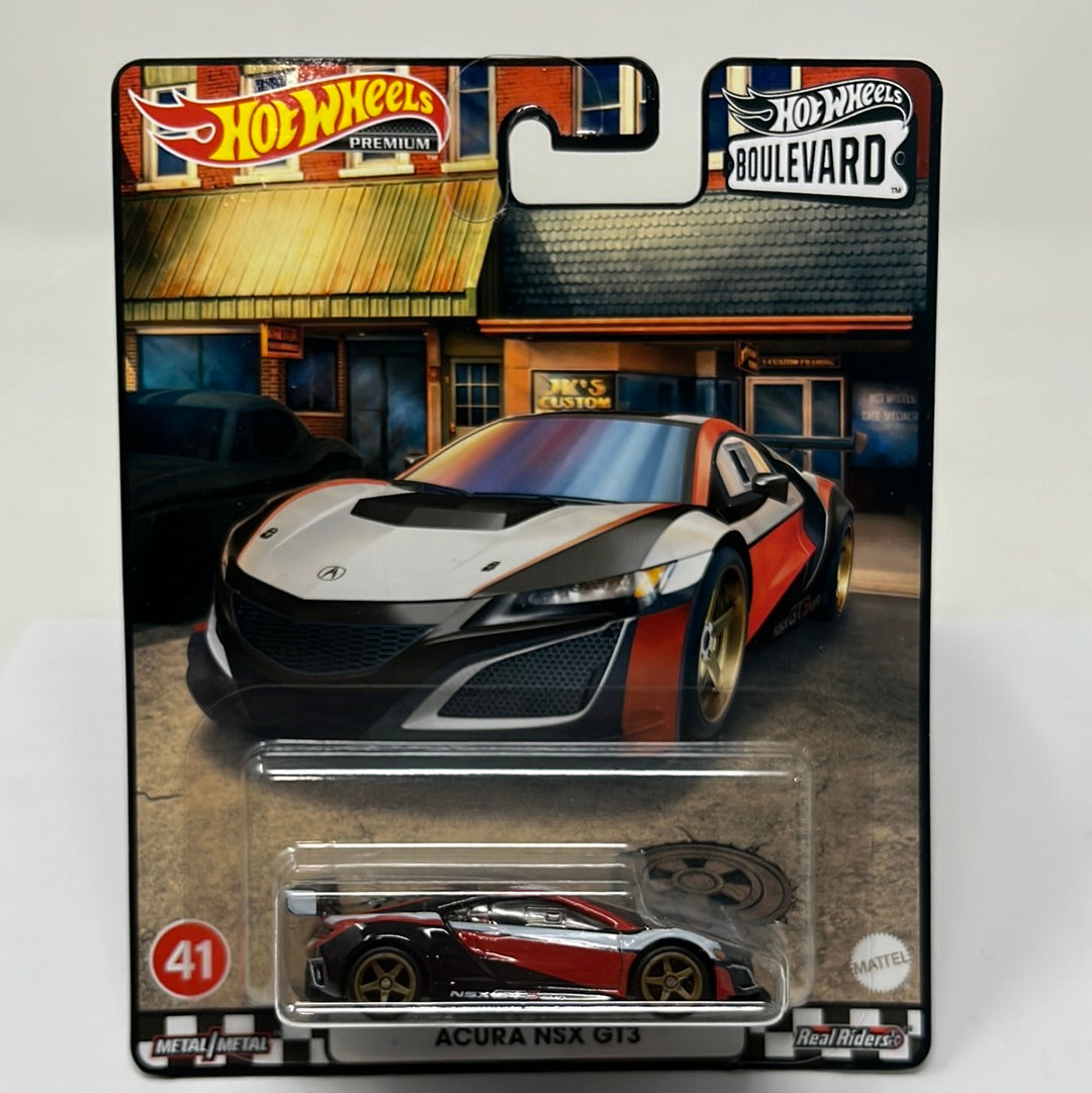 Hot wheels premium boulevard acura nsx gt3 real riders