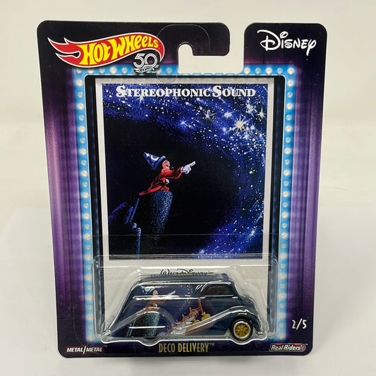 Hot wheels premium deco delivery mickey walt disney real riders