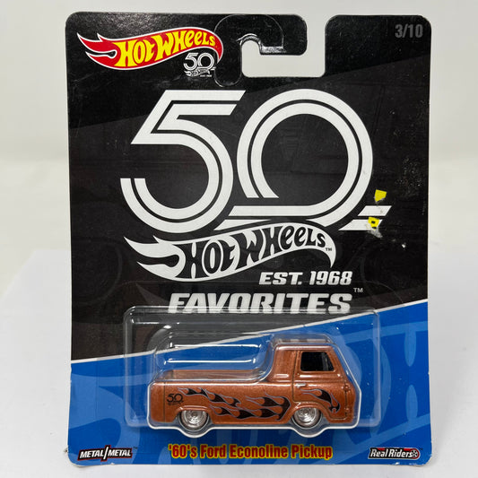 Hot wheels premium 60 ford econoline pickup 50th favorites real riders