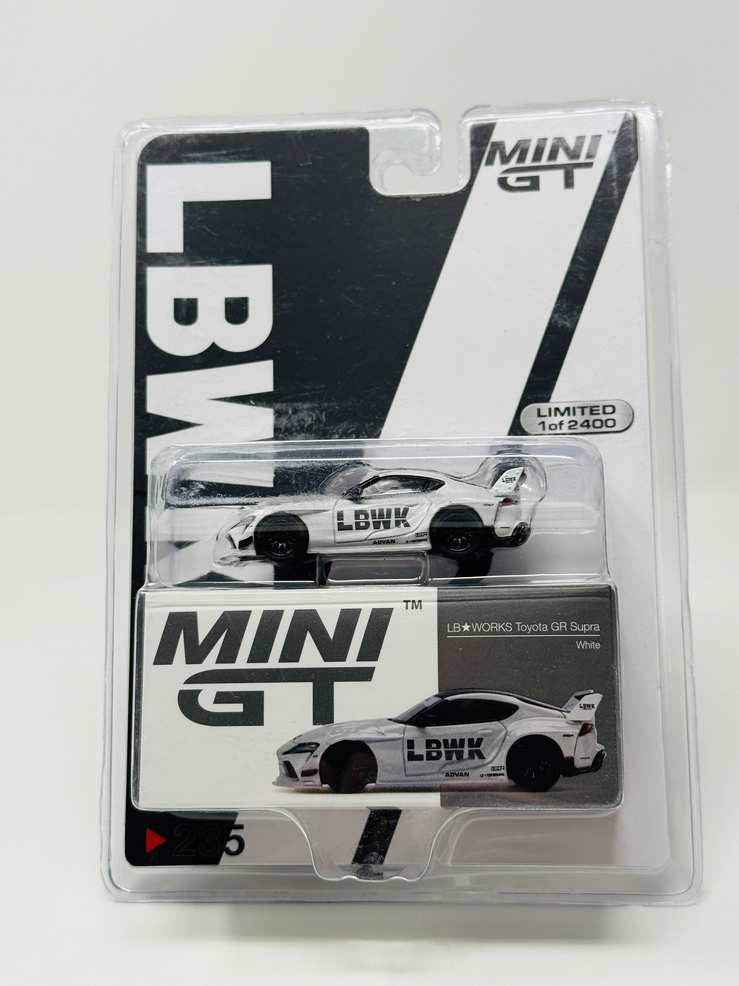 Mini GT LB Works Toyota GR Supra White #235 LBWK Blister Exclusive