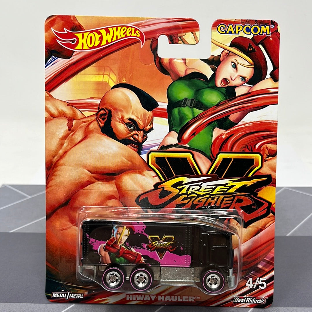 Hot wheels premium capcom street fighter hiway hauler real riders