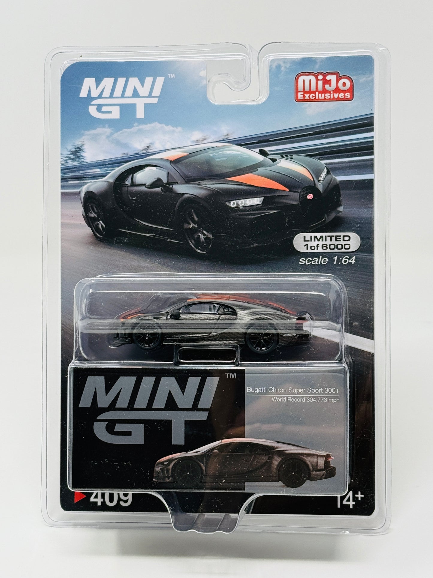 Mini GT Bugatti Chiron Super Sport 300+ World Record 304.773 mph #409