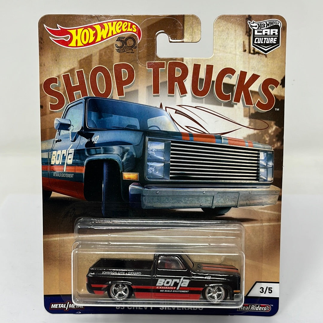 Hot wheels premium 83 chevy silverado shop trucks real riders