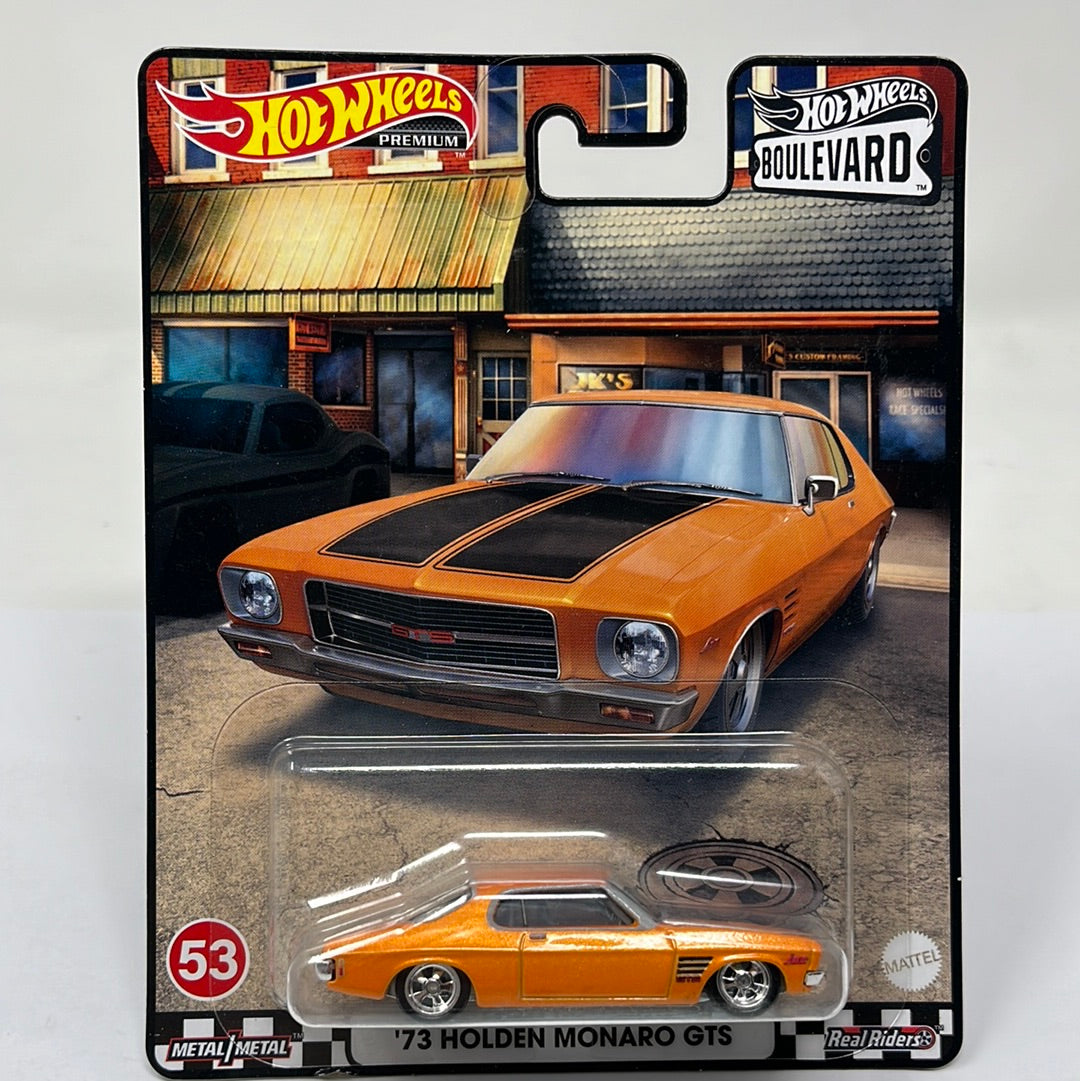 Hot wheels premium boulevard 73 holden monaro gts real riders