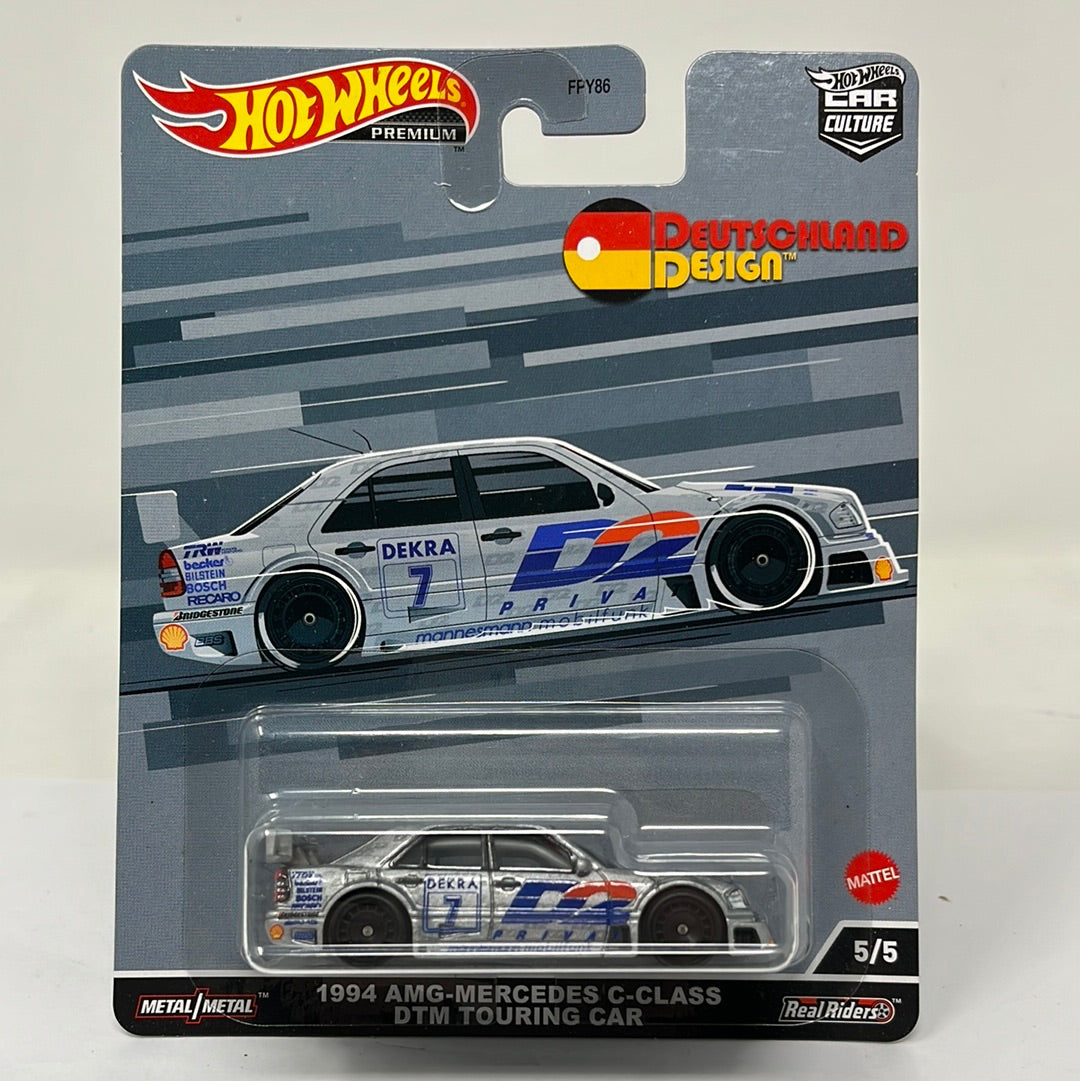 Hot wheels premium deutschland desing 1994 amg mercedes c class dtm touring car real riders