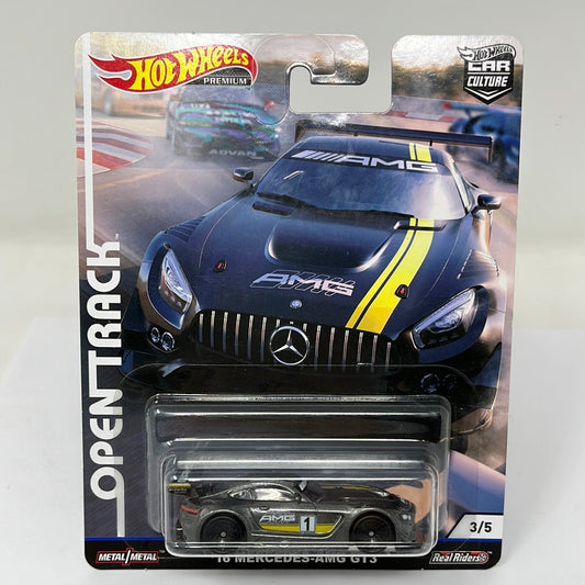 Hot wheels premium open track 16 mercedes amg gt3 real riders