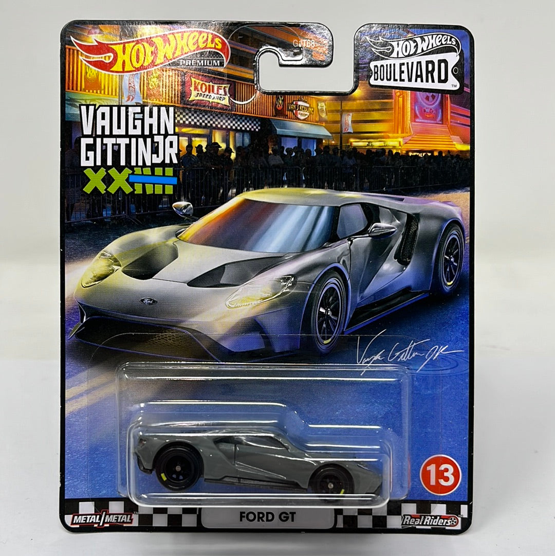 Hot wheels premium boulevard vaughn gittin jr ford gt real riders