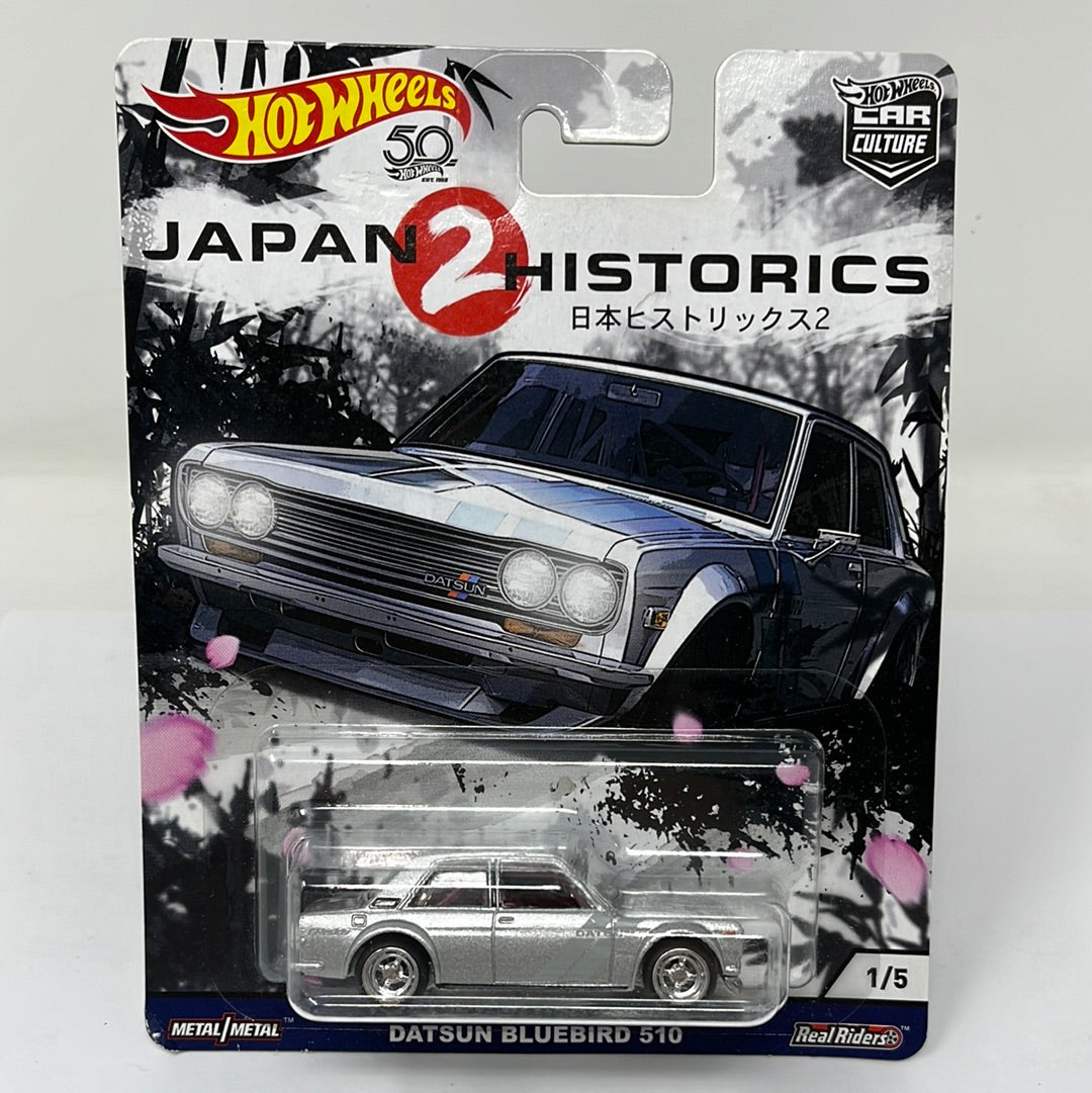 Hot wheels premium datsun bluebird 510 japan 2 historics real riders