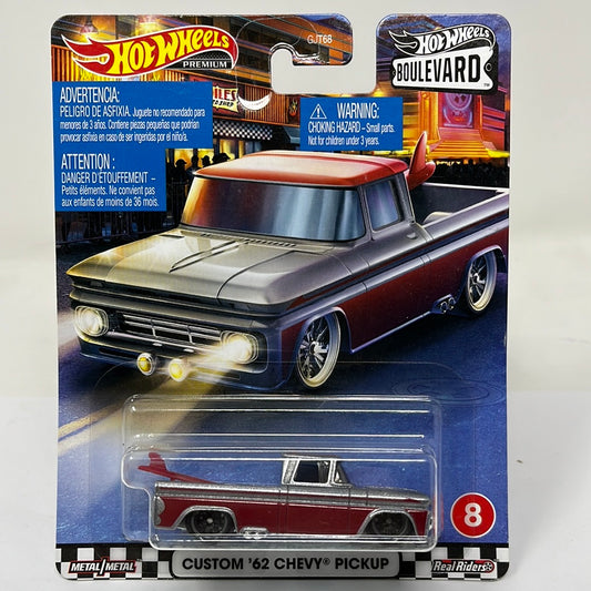 Hot wheels premium boulevard custom 62 chevy pickup real riders