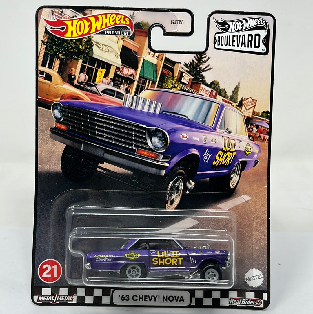 Hot wheels premium boulevard 63 chevy nova  real riders