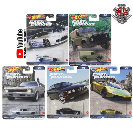 Hot Wheels Fast and Furious D 2023 Set of 5