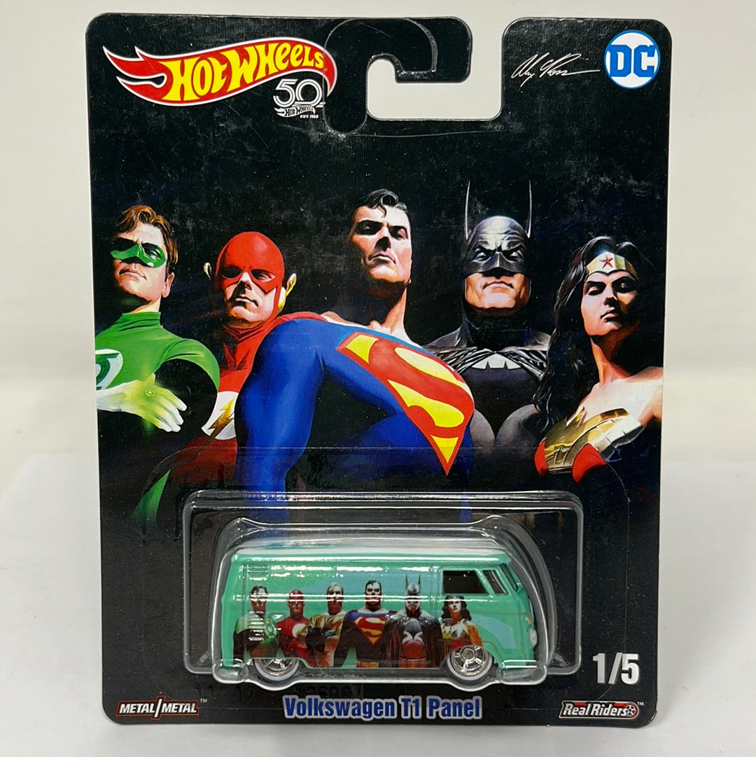 Hot wheels premium volkswagen t1 panel liga da justiça  dc comics real riders