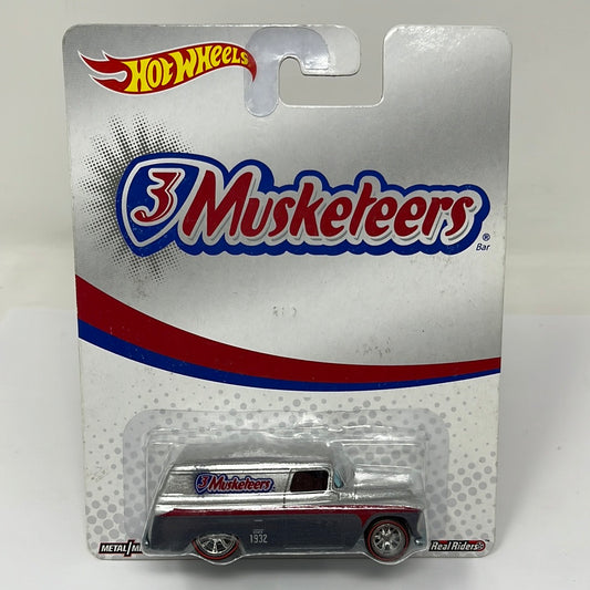 Hot wheels premium 3 musketeers 55 chevy panel real riders