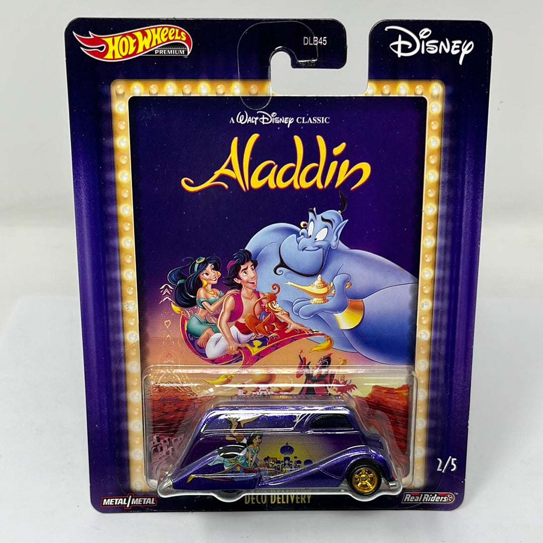 Hot wheels premium deco delivery aladdin disney real riders