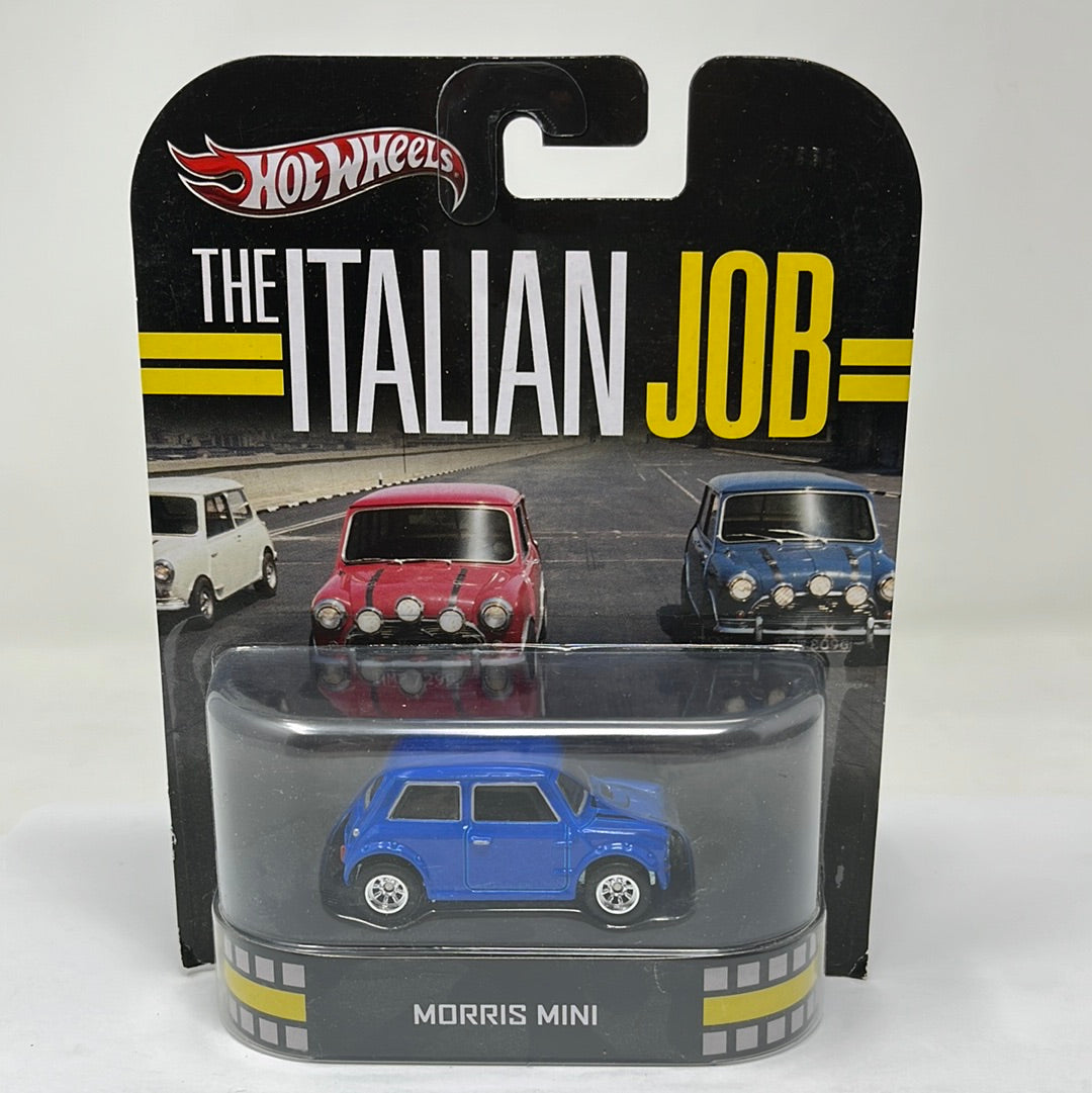 Hot wheels retro the italian job morris mini blue