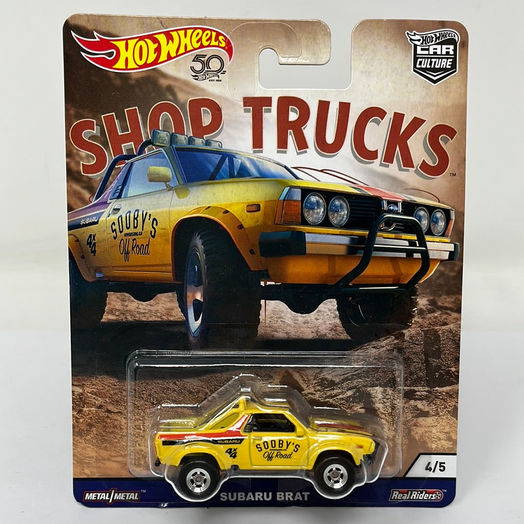 Hot wheels premium shop trucks subaru brat real riders