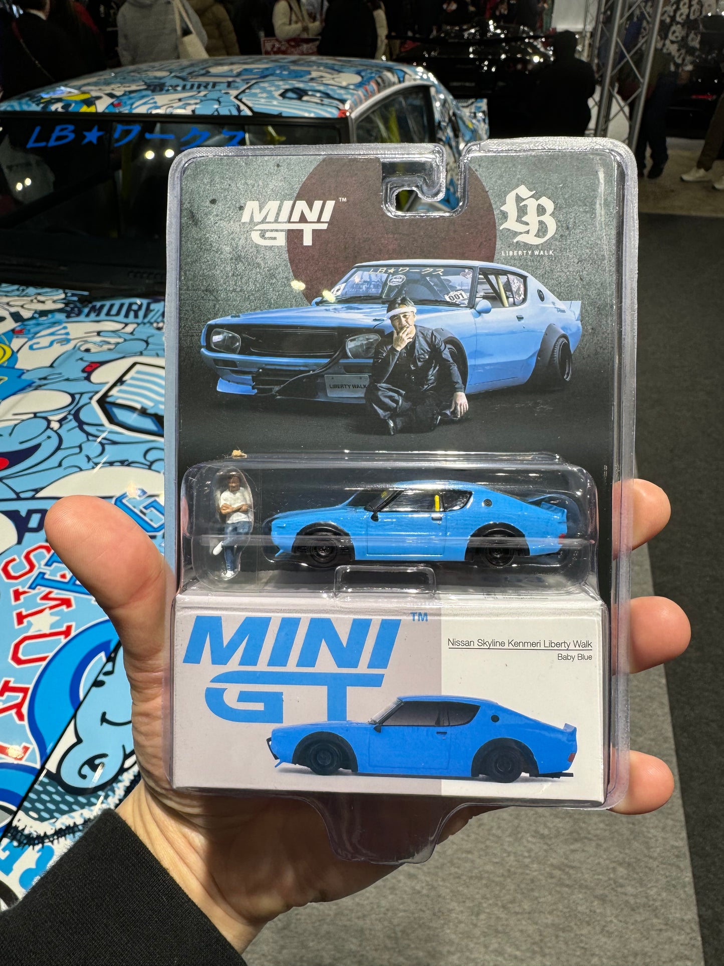 - Mini Gt Nissan SkyLine KenMeri Liberty Walk Baby Blue #653