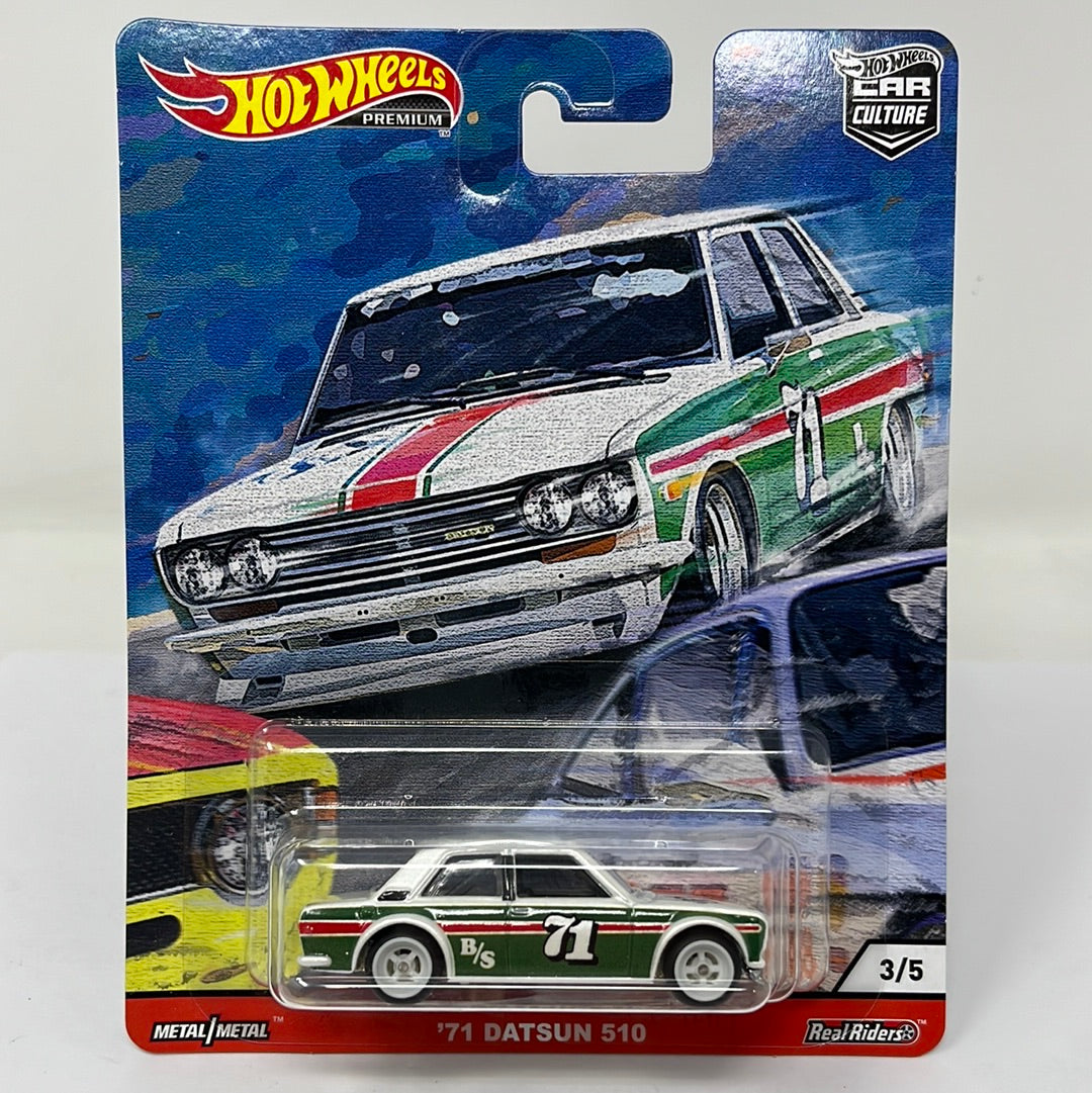 hot wheels premium 71 datsun 510 real riders