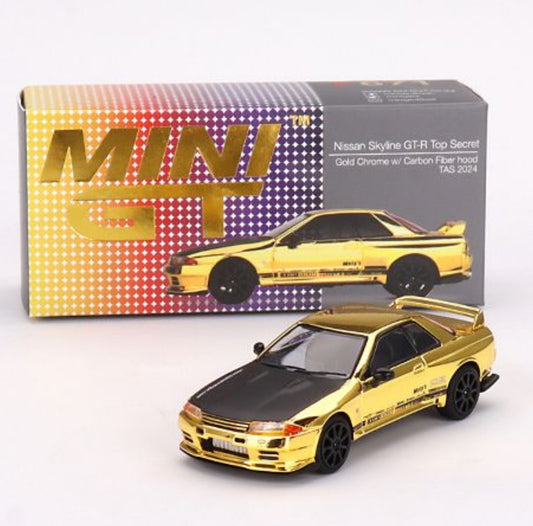 . Mini Gt Nissan SkyLine Top Secret Gold Tokyo Auto Salon Exclusive 2024