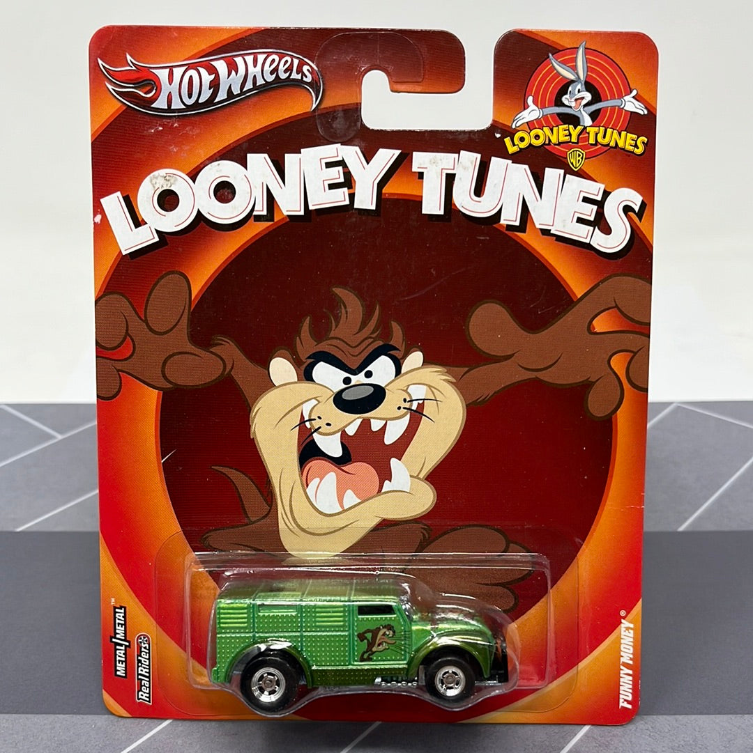 Hot wheels premium looney tunes taz funny money real riders